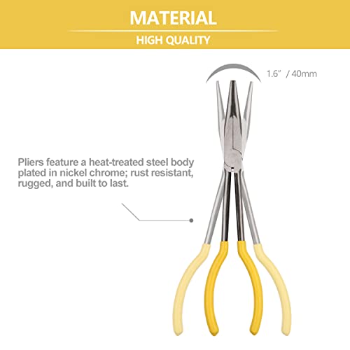 Yantone Long Reach Needle Nose Pliers, 11" Straight Pliers For Jewelry Making, Mechanics Or Home Repairing #TOP4