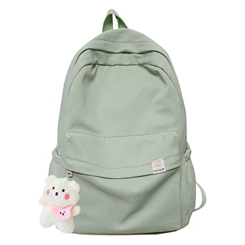 Eagerrich Aesthetic Backpack Cute Backpack School Supplies Laptop Bag for Teens Girls Women Students Solid Color Cover