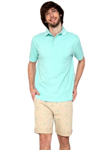 Brave Soul Short básico de Hombre con Print de Tiburones Color Masilla, Talla XXL