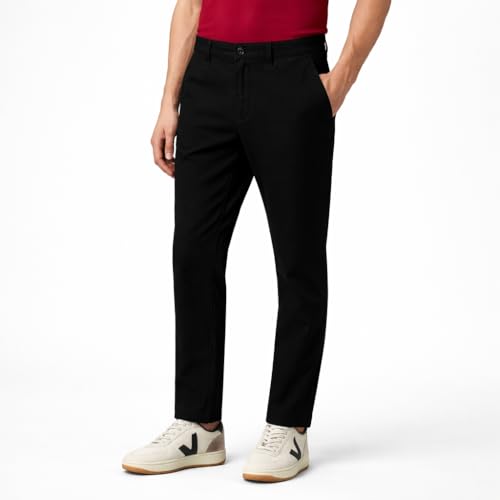 Image of Men's Casual Regular Fit Cotton Pants | Chinos | Trousers