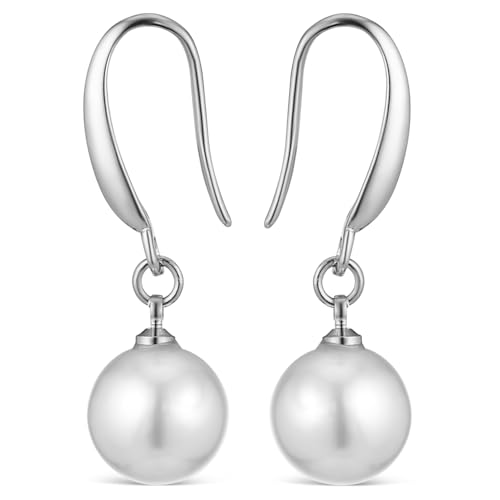Orecchini Di Perle In Argento Sterling Orecchini Pendenti Di Perle Bianche Da Sposa Eleganti Gioielli Di Per Donne E Ragazze