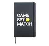 Game Set Match Tennis Match Tennis Player Hardcover Journal, Black