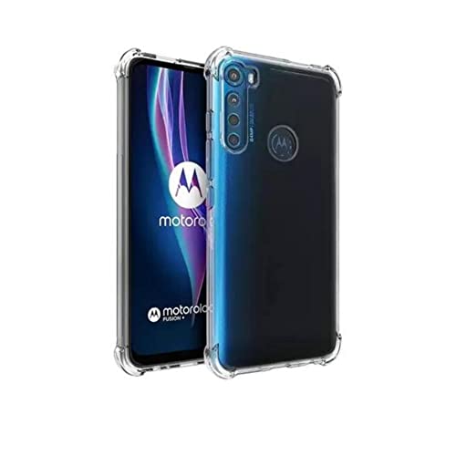 CLOYAAR Bumper Back Cover Case Transparent for Motorola One Fusion Plus|Four Corners Protection|Camera Protection Back Cover Case for Motorola One Fusion Plus -Transparent
