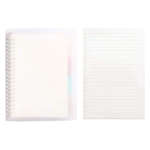 20 Holes A5 Lined Paper 60 Sheets for Refillable Notebook Loose Leaf Notebook Paper Replacement Cover