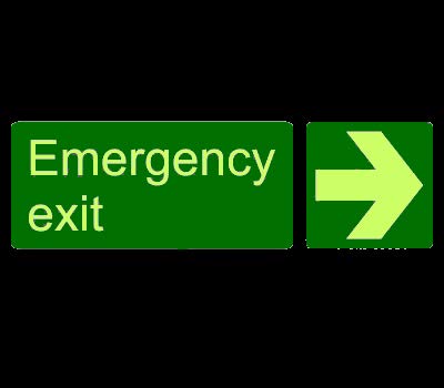 Buy Emergency exit with Arrow Arrow Glow Sign Board Emergency Sign ...