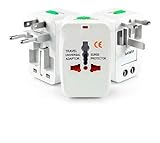 Adaptador de Tomada Universal Para Viagem Padrão Internacional Europa UK EUA Asia Europeu 3 Pinos - VINWER