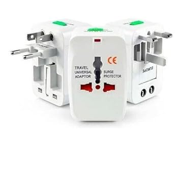 Adaptador de Tomada Universal Para Viagem Padrão Internacional Europa UK EUA Asia Europeu 3 Pinos - VINWER