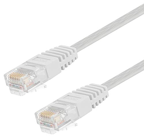 L-COM - TRD855FLAT-WHT-75 - Ethernet Cable, Cat5e, 22.86 m, 75 ft, RJ45 Plug to RJ45 Plug, White