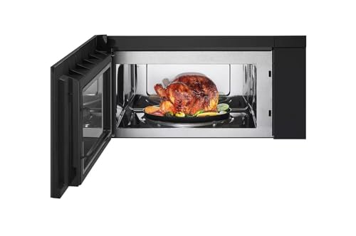 Image of LG - 1.7 Cu. Ft. Convection Over-the-Range Microwave with Sensor Cooking and Air Fry - Black Stainless Steel