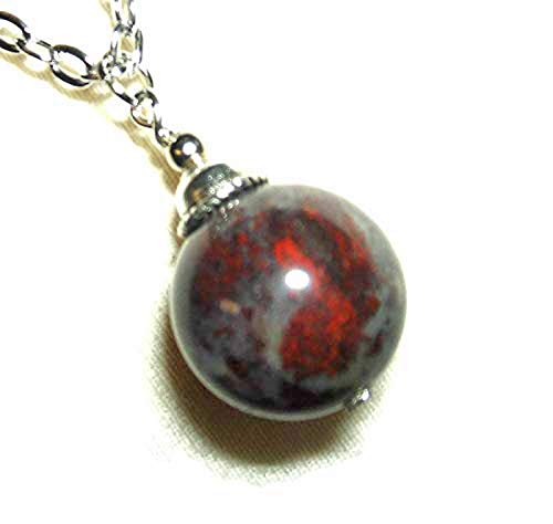 BLOODSTONE PENDANT NECKLACE Silver Pltd 