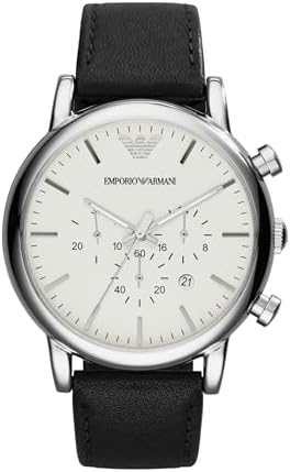 m*~様 Emporio Armani クロノグラフ ホワイト Emporio Armani Relógio social masculino cronógrafo com movimento