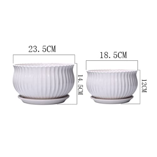 Maceta de cerámica para balcón y salón contenedor redondo de orquídeas 4