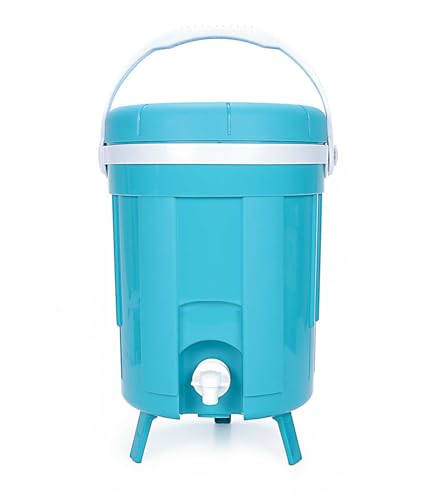 Thermo Getränkebehälter mit Schraubdeckel, Tragegriff, Zapfhahn, hält Getränke heiß oder kalt, Schaumstoff isoliert, mit 3 klappbaren Füßen (ca. 6 cm), Volumen 8 l, Kunststoff, (H) ca. 40 cm