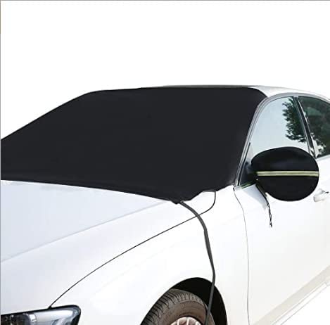 Xizopucy Windshield Cover for Ice and Snow with Side （Mirror Covers ×2） and Hooks, Waterproof Winter Windshield Snow Ice Cover for Most Vehicles,Car,Full of Praise Winter Accessories