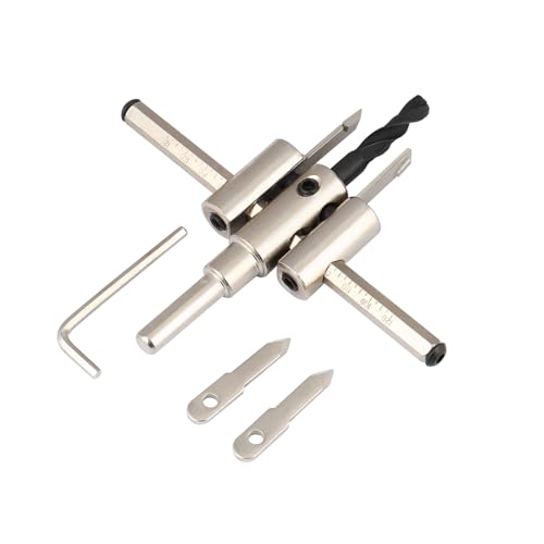 Hoteche Perforatore regolabile 30 – 120 mm in acciaio al carbonio con lame in metallo duro per legno MDF, compensato, truciolato, plastica, non adatto per calcestruzzo, piastrelle, taglierina