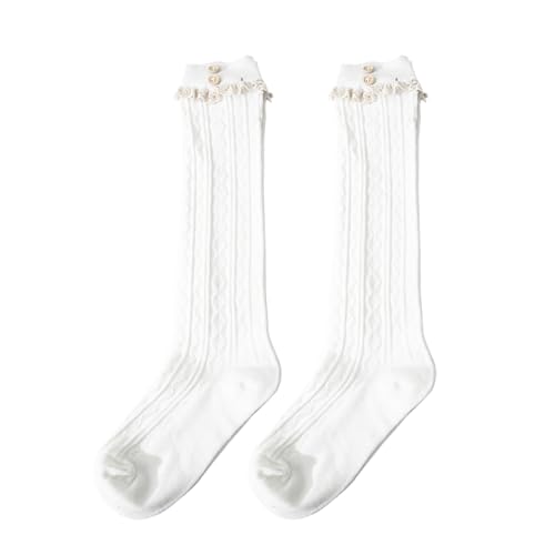Image of Women's Thigh High Lace Boot Socks - Knee High Warmer With Lace Trim Long Stocking for Cosplay