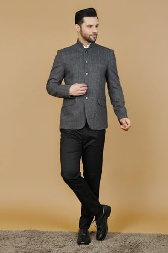 Image of WINTAGE Mens Tweed Wool Bandhgala