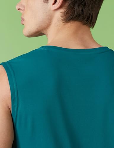 Image of Amazon Brand - Symbol Men's Polyester Color Block Active Regular Fit Sports | Round Neck | Sleeveless T-Shirt