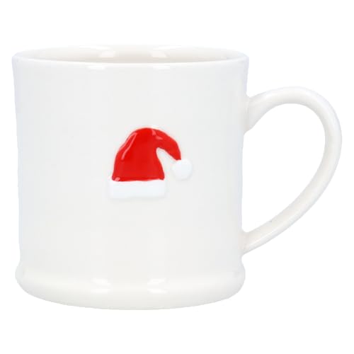 Gisela Graham Santa Hat Christmas Mini Mug – Festive Red & White Ceramic Cup