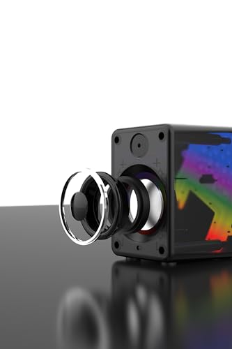 Image of Jedel 2x6W Gaming PC Speaker with RGB Lights, USB Powered Laptop Speaker, 3.5mm AUX Wired Stereo Computer Speaker for Desktop & Laptop, 20Hz-20kHz, Constellation S527 Black