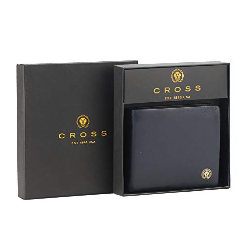 Image of Cross Navy Men's Wallet Stylish Genuine Leather Wallets for Men Gents Purse with Money Coin and Card Holder Compartment (AC298072)