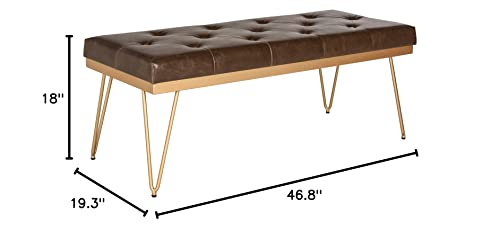 Safavieh Home Collection Marcella Brown & Gold Bench #TOP5