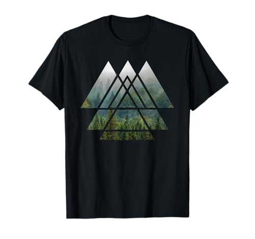 Sacred Geometry Triangles - Camiseta con diseño de bosque brumoso Camiseta