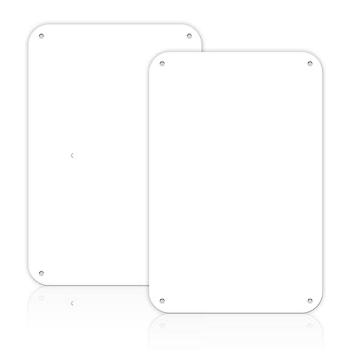 Plaque vierge en métal blanc d'exception en aluminium durable de 25,4 x 17,8 cm