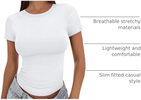 Trendy Queen Womens Fitted Short Sleeve Shirt Buttery Soft Top Stretchy Tee - 3