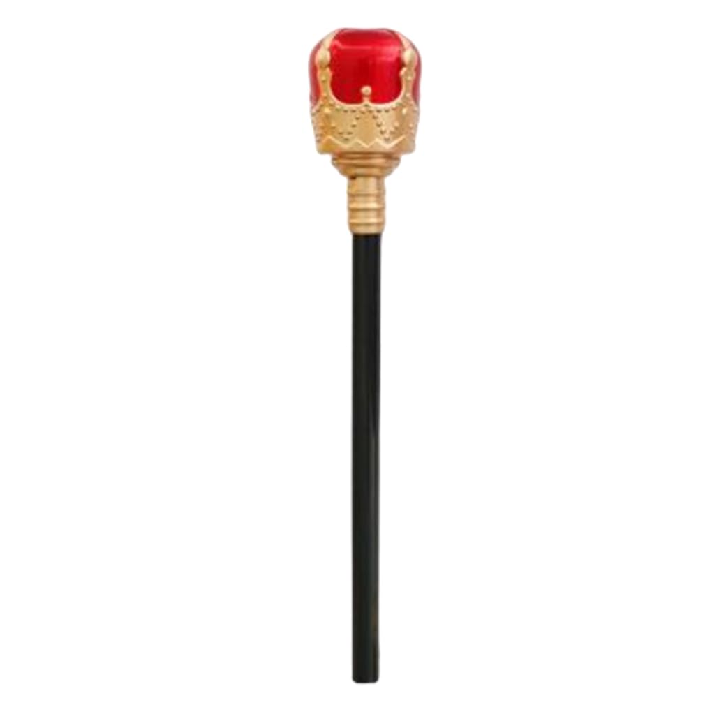 YIXANNX Scepter King's Scepters Waterproof Vintage Plastic Portable Cosplay Props Halloween Dress Up Accessory Kids Adults, Gold Red, Queen's Scepter