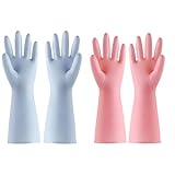 Guantes de limpieza reutilizables, naranja y azul