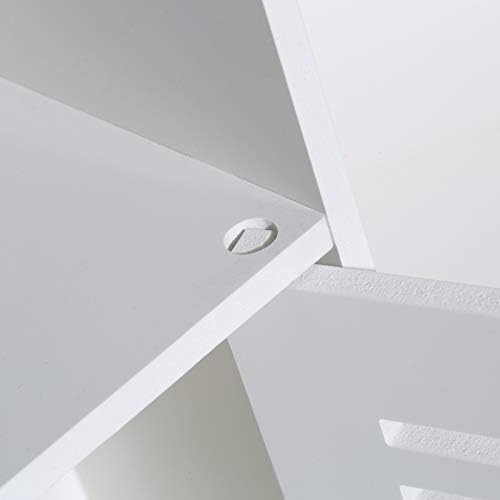 Screw Fix-Bathroom Storage Cabinet Accessories Floor Standing Waterproof Bathroom Display White Robust Furniture Bathroom Toilet Silm Shelf Bathroom Organizer Tall Large Cupboard-H31.5xL9.4xD8.7inch