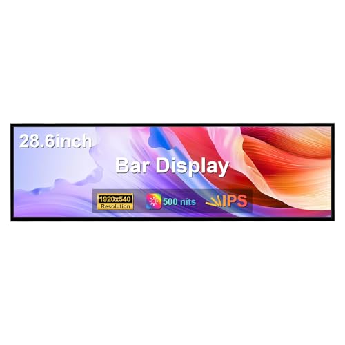 Image of 29 Inch Long Stretched Bar LCD Monitor | 1920x540 IPS Display with H /D /USB /Micro SD & USB Auto-Play, Aluminum Alloy Case, for Digital Signage /Office /Home