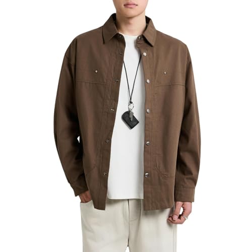 Chaqueta de trabajo estilo camisa de algodón ligera para el entretiempo
