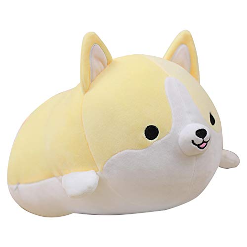 LANGYA Almofada macia de pelúcia para cães gordos e macios, almofada Corgi de pelúcia macia, brinque