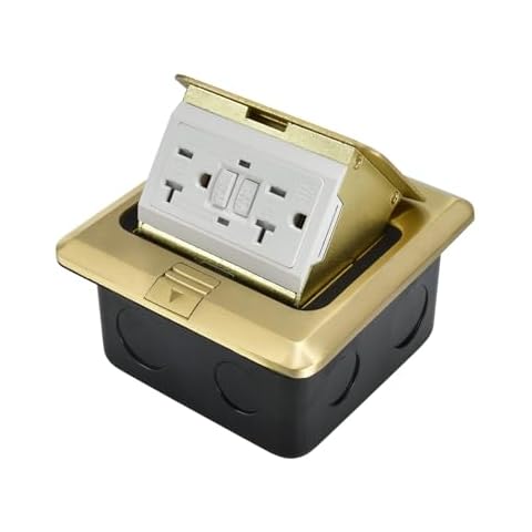 Pop Up Floor Receptacle，with 20 Amp Stainless Steel GFCI Tamper Resistant Interposition ，Waterproof and Tamper Proof Receptacle for Home Kitchen Cover