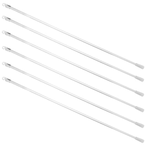 KONTONTY 6 pièces Transparent Blind Rod Replacement with Hook Easy-Install Long Curtain Stick for Vertical Window Blinds
