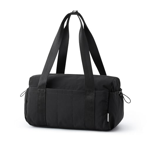 G4Free Small Gym Bag for Women 14 Inch Mini Gym Duffle Bag with Wet Compartment Cute Duffel for Travel Sport Workout (Black)