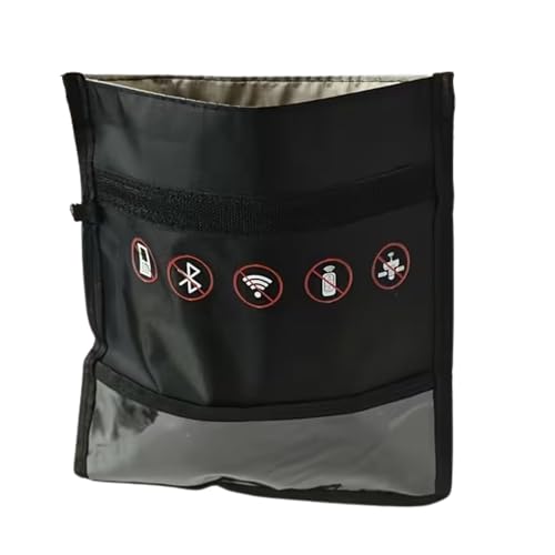 Polymarket Bolsa Faraday Antirrastreo para Baliza V16, Bloqueo Total de Señal GPS, gsm, WiFi, Bluetooth, RFID/NFC, Protección para Móvil, Tablet y Llaves, 25x28 cm, Negro