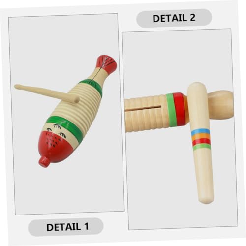 Toyvian 2 Conjuntos De Instrumentos Musicais Apitos Madeira Guiro Instrumento De Percussão Guiro Ins