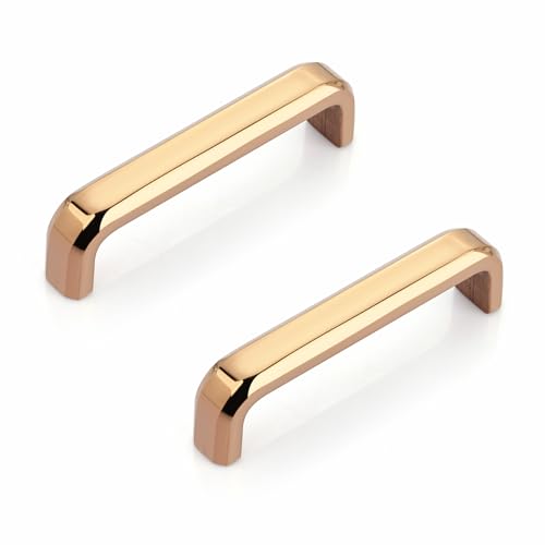 Image of LAPO 4 Inch Drawer Handles for Kitchen, Elegant Pull Handles for Window Drawer, Wardrobe, Almirah & Pooja Mandir,DIY Friendly Mounting (96mm, Rosegold Finish, Pack of 2)