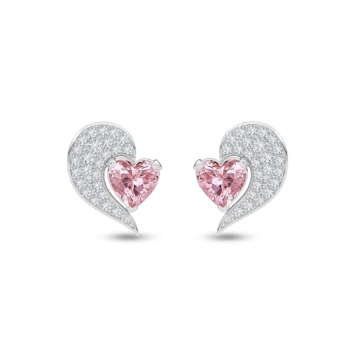 Image of CLARA 925 Sterling Silver Stud Earrings | Platinum Plated | Daily Wear |Gift for Women and Girls