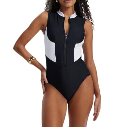 Maillot de bain une pièce gainant tissu premium bicolore chic