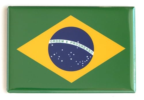 Imán de nevera bandera de Brasil 2 x 3 pulgadas