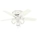 Hunter Indoor Low Profile Ceiling Fan, with pull chain control - Builder 42 inch, White, 51090