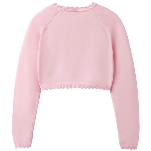 Image of Cropped Shrug Cardigan Girls Cotton Soft Long Sleeve 5-12 Years (Dressy)