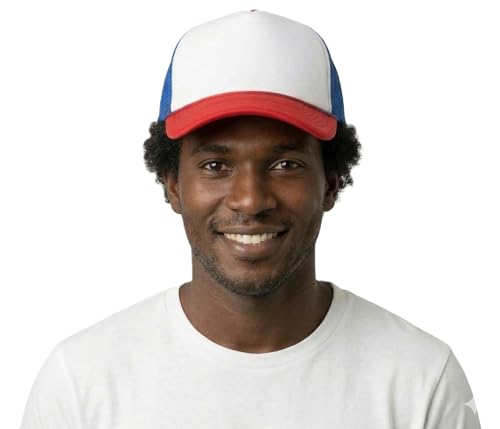 Image of NYFASHION101 Plain Mesh Trucker Hat - Breathable 6-Panel Daily Snapback Cap, Customizable Ideal for DIY Embroidery & Patches
