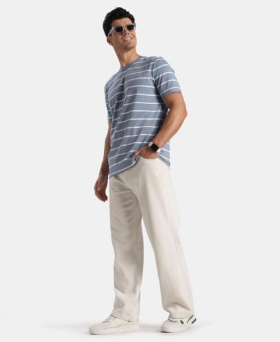 Image of Jockey 2715 Men Super Combed Cotton Rich Striped Round Neck Half Sleeve T-Shirt