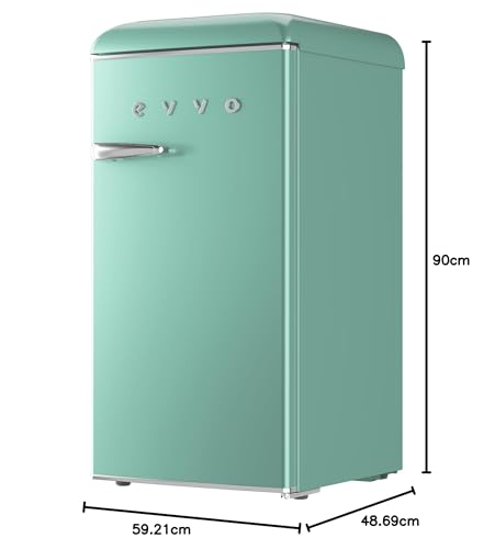 Miniatura 6 de Evvo Nevera Pequeña Retro, 84 Litros De Capacidad 11 Litros De Congelador, Diseño Vintage, Bajo Consumo, Silenciosa, Control De Temperatura, Luz Led, Frigorífico Mini F26 Retro Color Verde Pastel