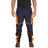 Sam Caan® Pantalon de travail haute visibilité pour homme Softshell haute visibilité réfléchissant résistant à l'eau Combat Cargo Imperméable Coupe vent Sécurité sur site de travail Pantalon de